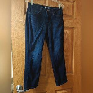 Lee Regular Fit Straight Leg Mid Rise Blue Jeans Size 6P Women's